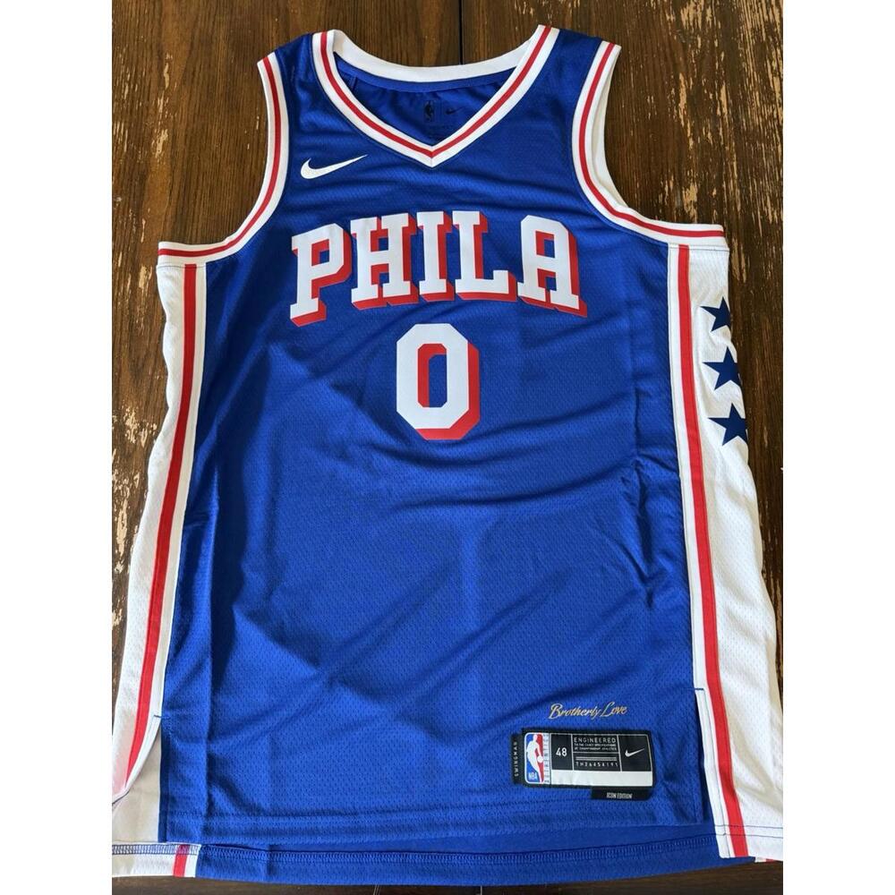 Nike Tyrese Maxey Royal Philadelphia 76ers Jersey - Icon Edition Size M NEW